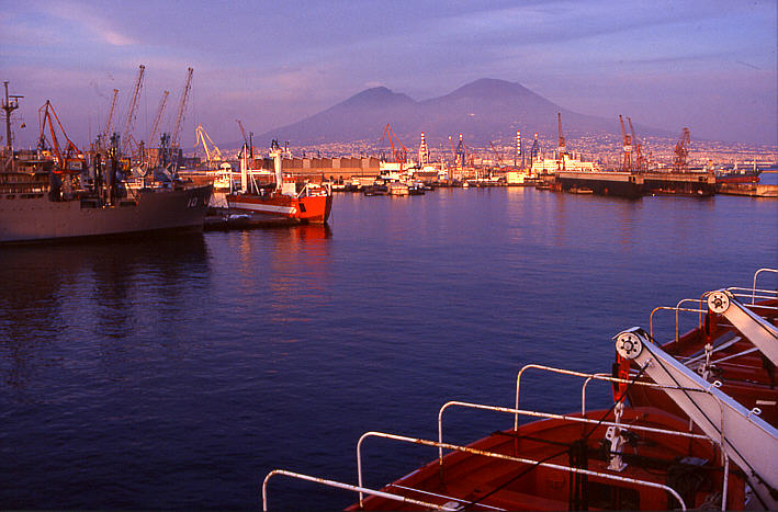 Port of Naples with Vesuv