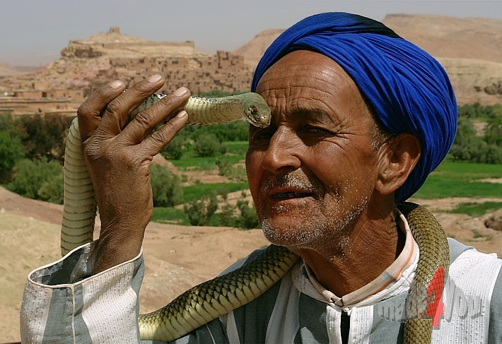 Snake charmer at Kasbah Ait Ben Haddou