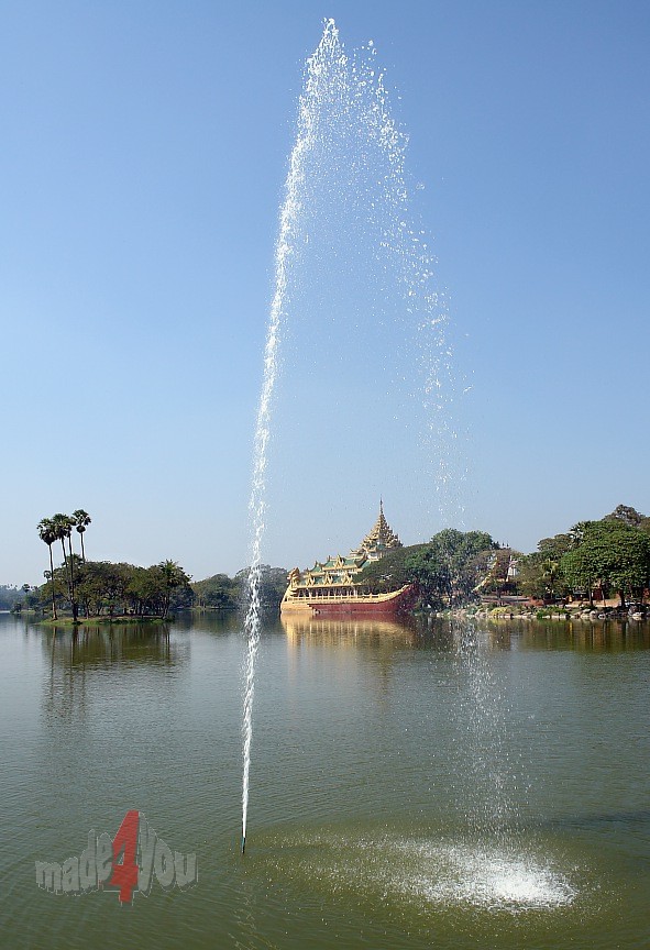 Giant fountain in Karaweik Park Yangon