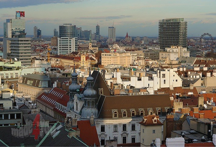 View from Stephansdom to the Skyline of Vienna