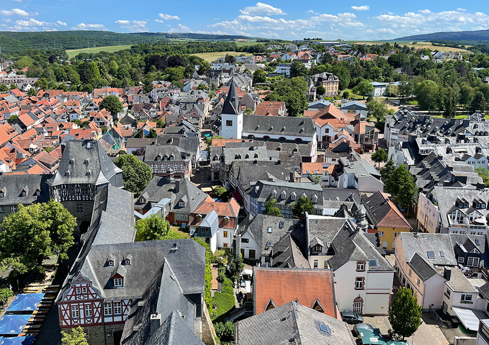 Blick vom Hexenturm auf Idstein im Taunus