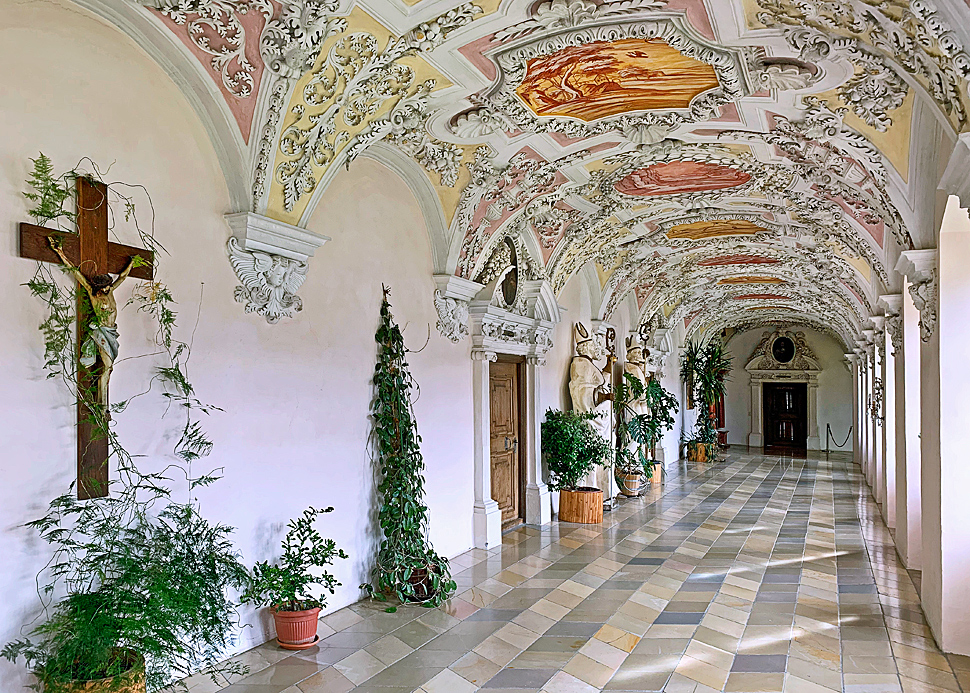 Walkway in the Prelates Wing of Monastery Wessobrunn