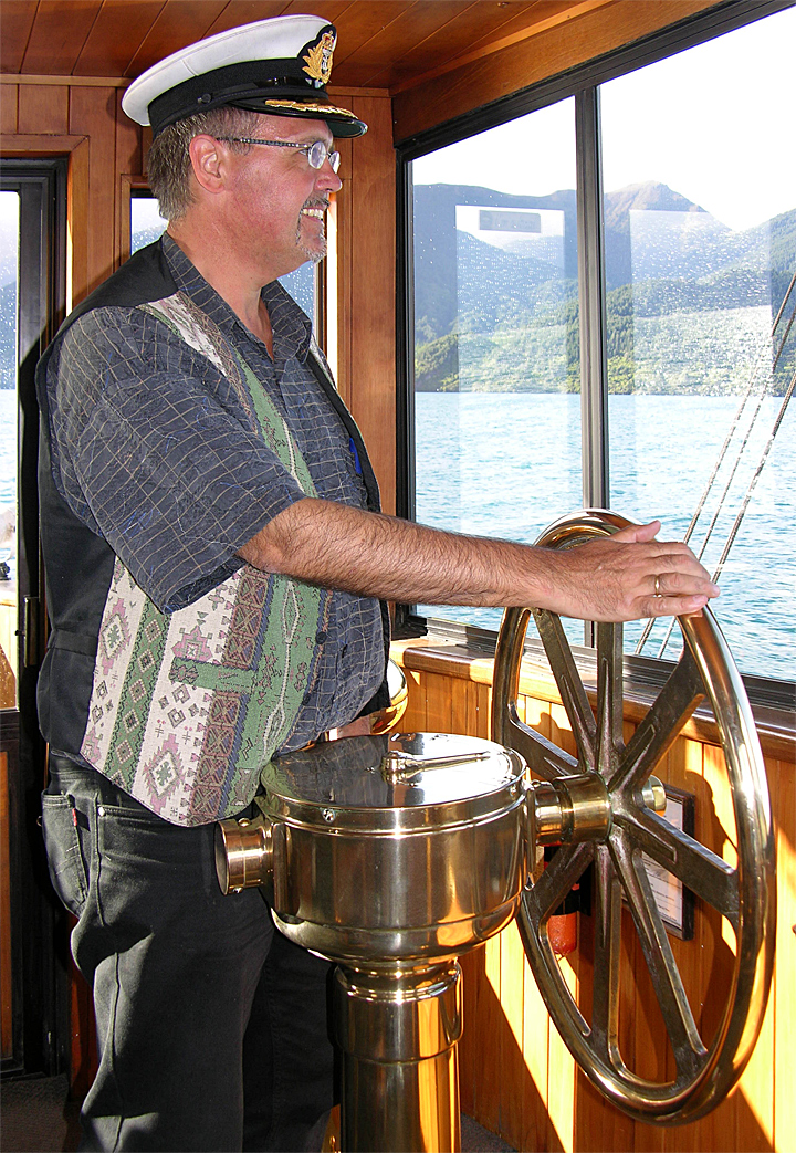 Hobby steamship captain on the Earnslaw