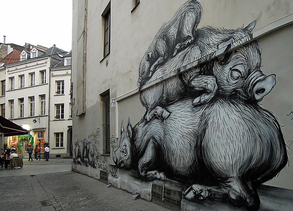Horny pigs as Pop Art