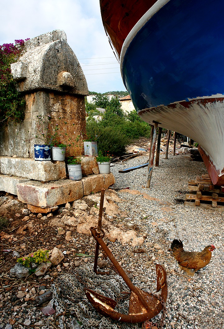 Lycian sarcophagus in the port of agiz