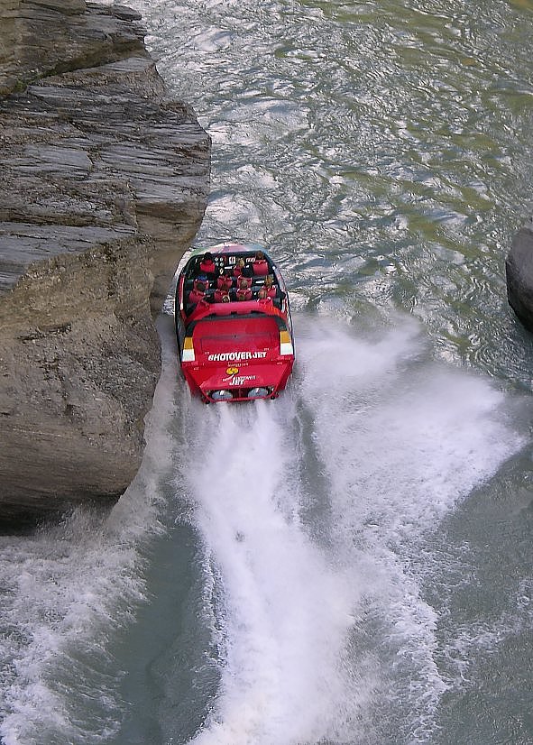 Jetboat driving on Shotover River