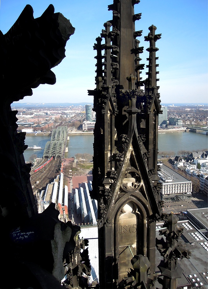 View from Cologne Dome down to river Rhein