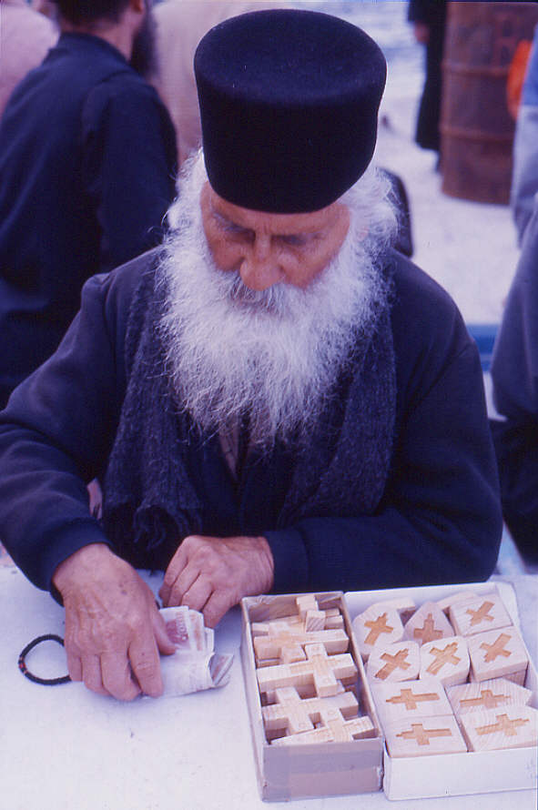 Old Monk sells crosses of roses wood