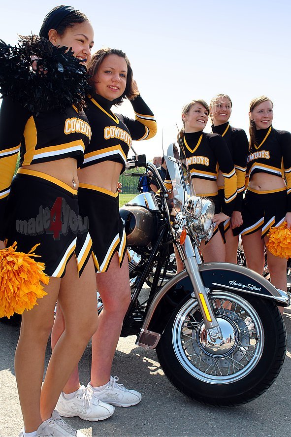 Sexy Cheerleaders at Harley Davidson motorbike event