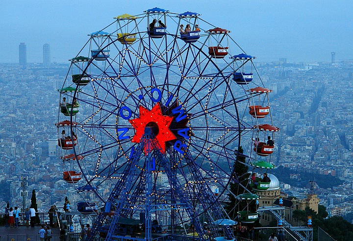 Ferris wheel in amusement park Tibidabo
