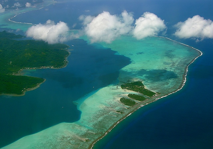 Airshot from Bora Bora coral reef