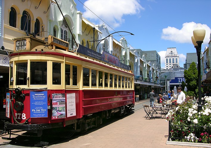 Tramway in Regent street of Christchurch