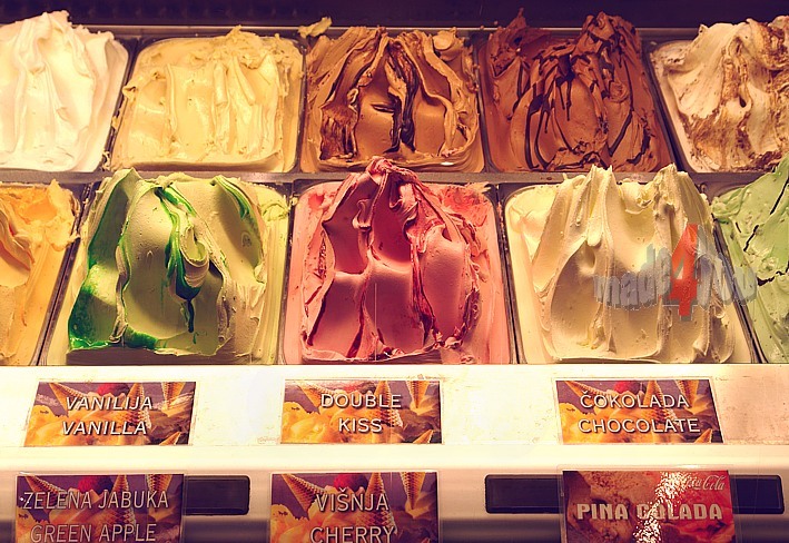 Ice cream parlour in Dubrovnik