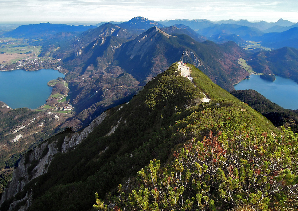 Lookout from Herzogstand to Lake Kochel and Walchensee