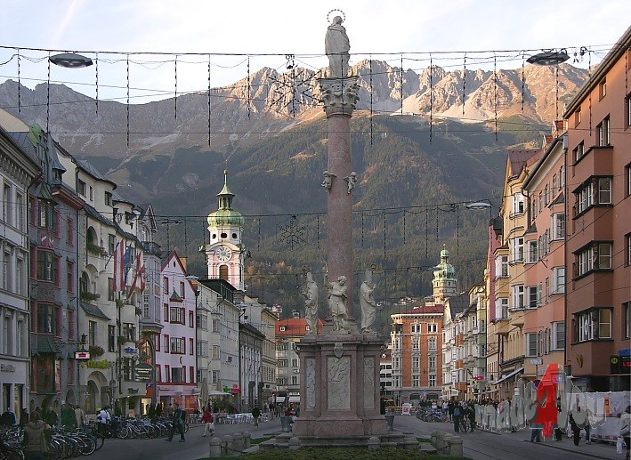 Anna column in Innsbruck Maria-Theresia-street