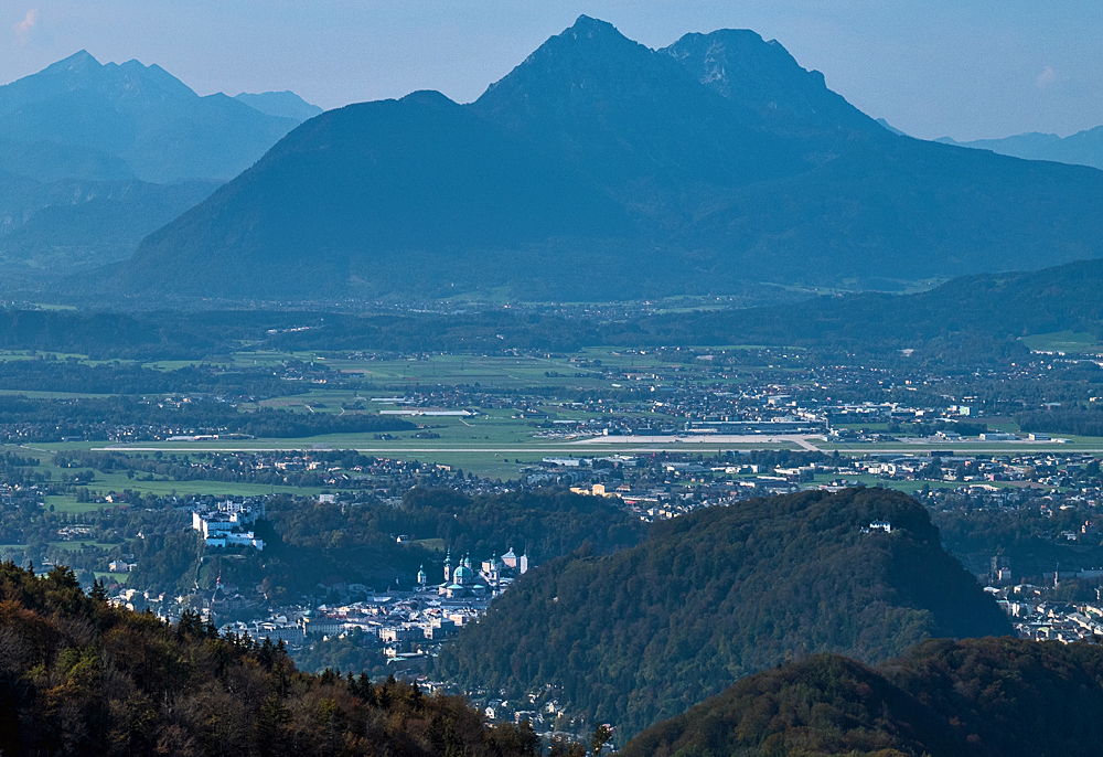 Fernblick vom Nockstein auf Salzburg