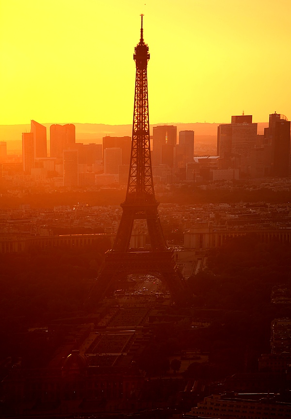 Eiffel Tower at sunset seen from Tour Montparnace