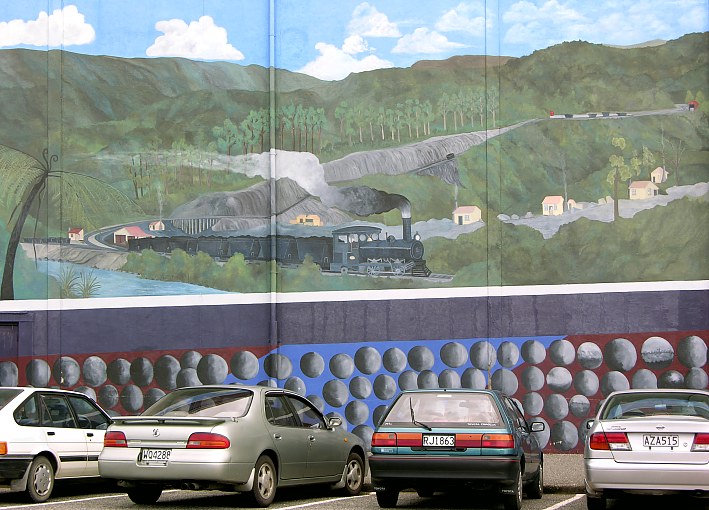 Wallpaintings in the miner village Greymouth