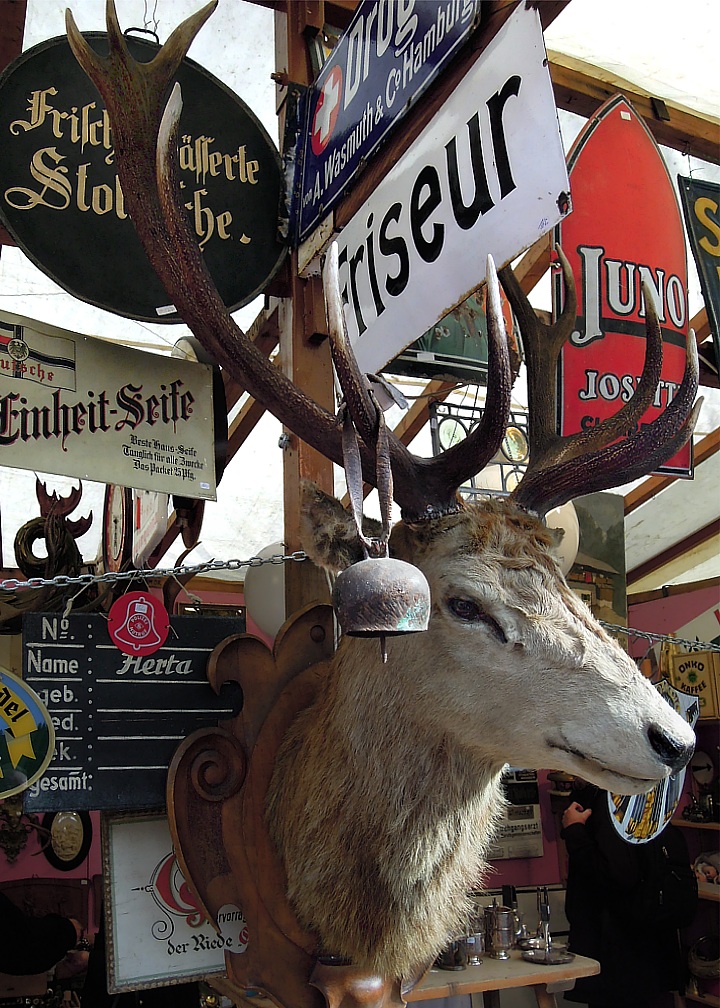 Giant deer on the Kirchweihdult Flea market