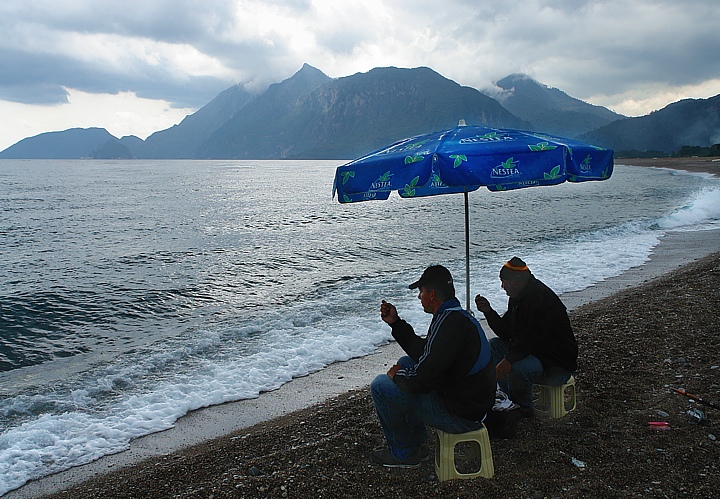 Fishermen on the beach of Cirali