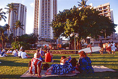 Hula dancer on Waikiki beach