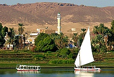 Feluccas sailing on river Nile