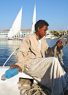 Feluccas sailing on river Nile near Assuan