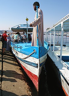 Boat trip on the river Nile to the island File near Assuan