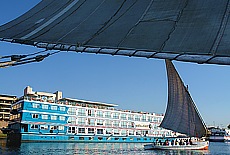 Feluccas sailing on river Nile near Assuan