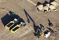 Construction site from birds eye perspective