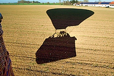 Balloon shadow thrown on a field near Fuerstenfeldbruck