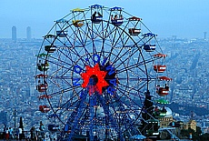 Ferris wheel in amusement park Tibidabo