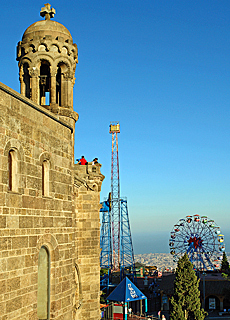 Ferris wheel in amusement park Tibidabo