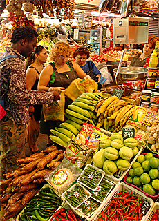 Las Ramblas market hall Mercat de la Boqueria