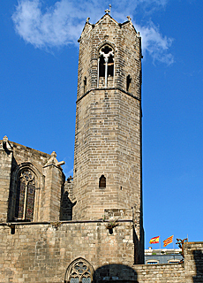 Las Ramblas church steeple