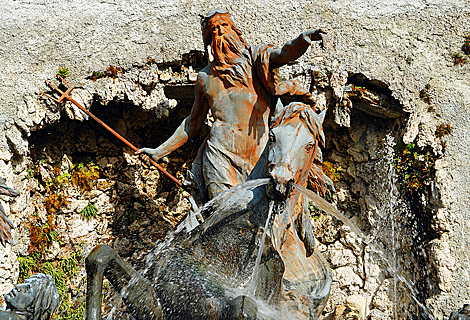 Poseidon in the castle Linderhof pleasure garden