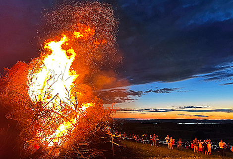 Giant midsummer fire on the Prince Tegernberg