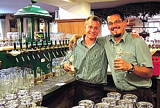 Bartender in Schwabenbraeu beer garden Reichenhall