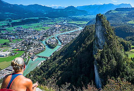 Blick vom Grossen Barmstein auf Hallein