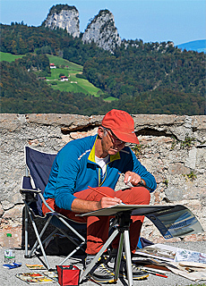 Maler vor den Barmsteinen in Bad Drnberg