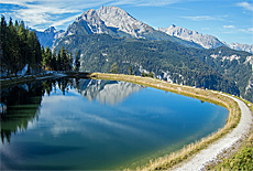 Watzmann Spiegelung im Speichersee am Jenner