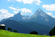 Watzmann mountain with wife and children