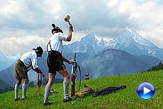 Video Bavarian saluting shooters on the Lockstein mountain