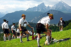 Bavaria Saluting Shooters in leather trousers on Lockstein