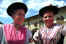 Traditional costumes girls at Berchtesgaden town hall