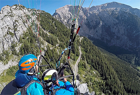 Paragliding Start am Jenner Schtzenklettersteig