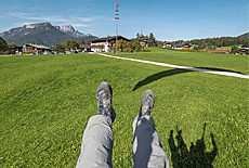 Paragliding Landung in Schnau beim Gasthof Kohlhiasl