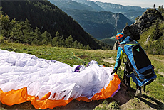 Paragliding Start am Jenner Schtzenklettersteig