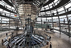 Glass dome of the German Reichstag in Berlin