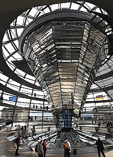 Glass dome of the German Reichstag Berlin